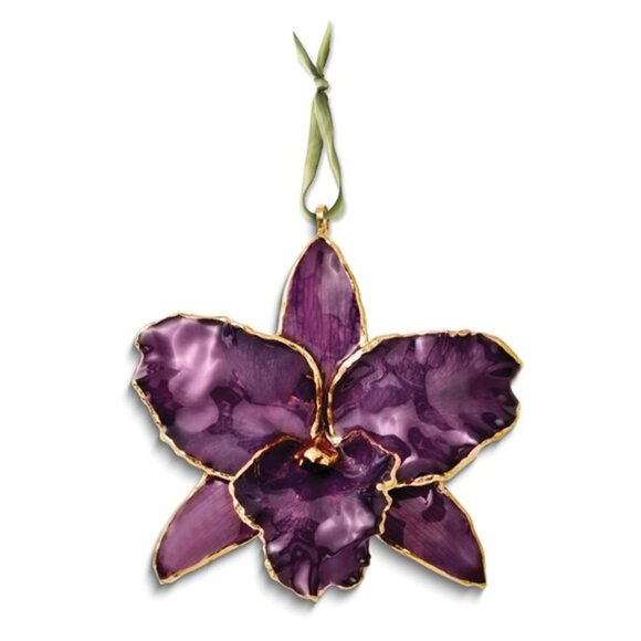 Lacquer Dipped Real Cattleya Orchid Ornament - Picture 3 of 4